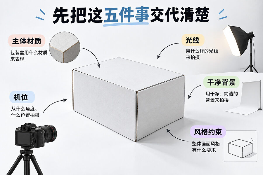 做包装样机，先把东西和拍法说清楚