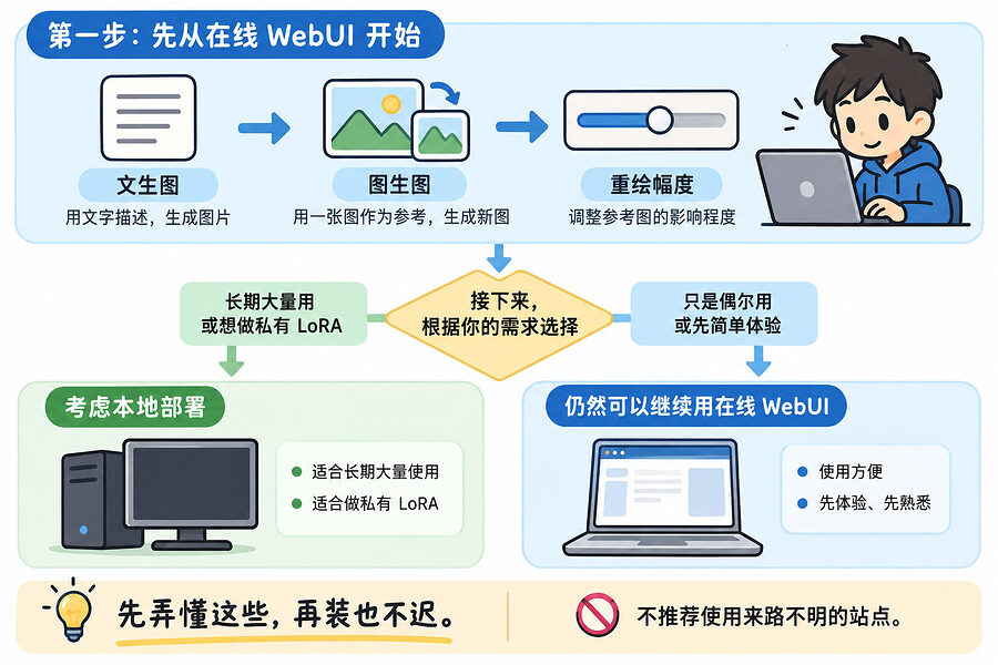 先会出图，再决定要不要折腾本地