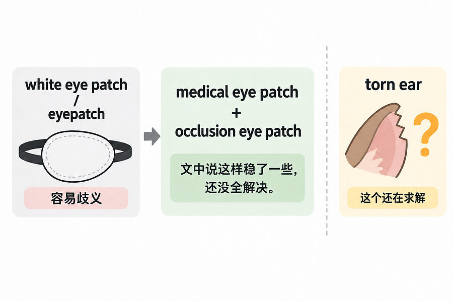 白眼罩先分清词，耳朵缺口还没解开
