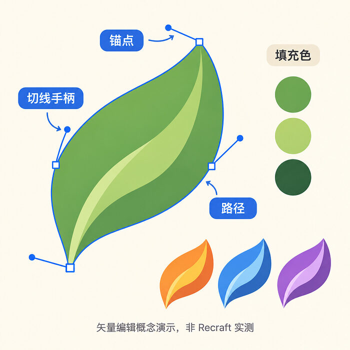 拉的是锚点，换颜色不用重新描一遍
