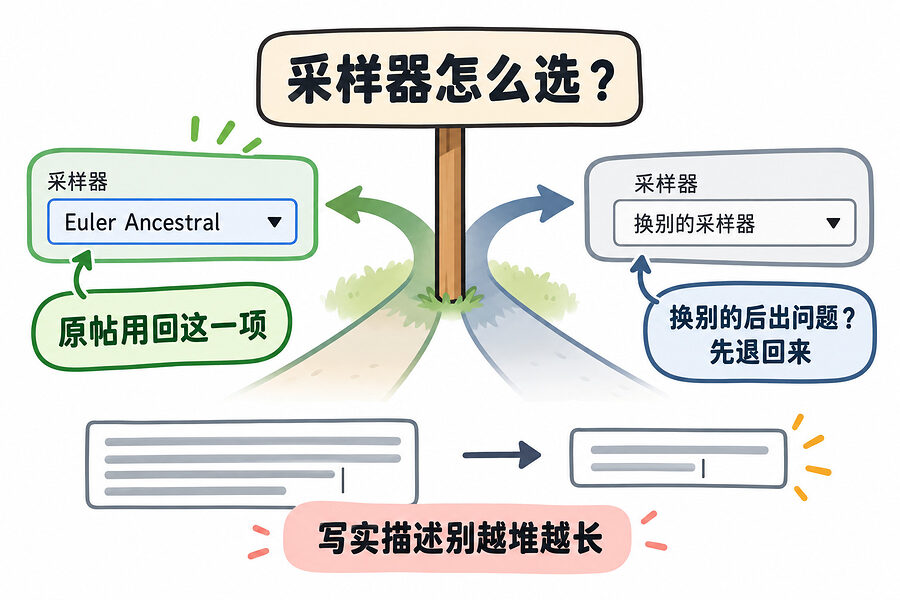 先用回那只采样器，再把长句收短