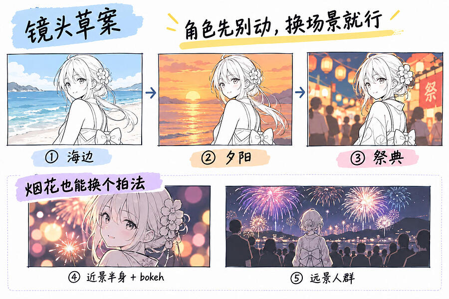 人设留一份，海边和夜市换着来