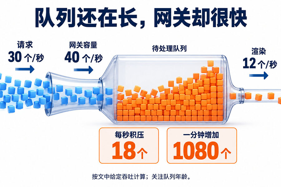 入口跑得挺轻松，等着渲染的已经堆满了