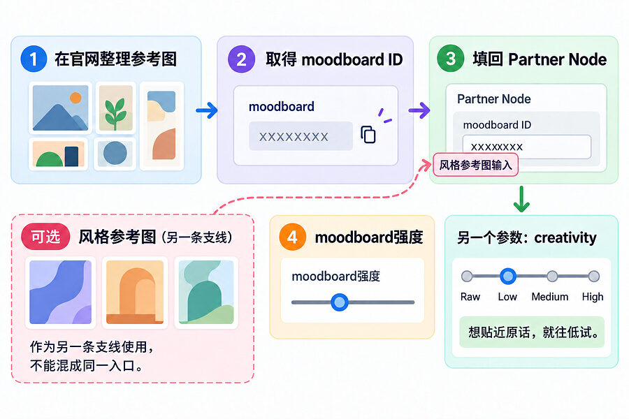先拿到风格板的编号,再回节点里调