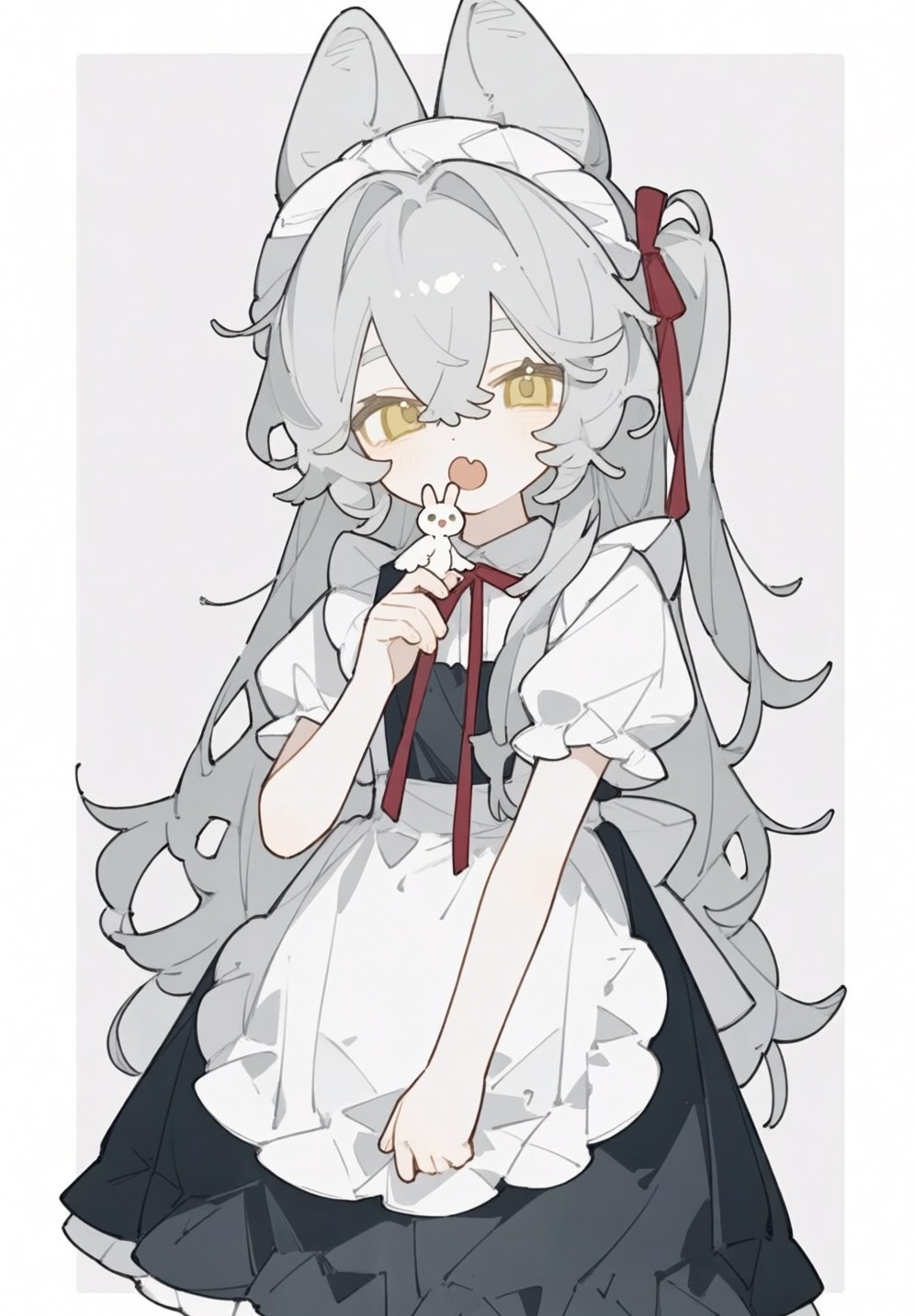 灰毛侧马尾小女仆，虎牙才是灵魂