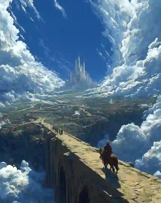 给自己写的小说跑了张场景图，云海这块我很满意